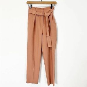 TOPSHOP ROSE PINK HIGH WAISTED BELTED WOMEN PEG PANTS SIZE US 6